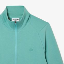 Sweatshirts | LACOSTE Sweatshirt Jogger Zippe Uni A Col Montant En Coton Melange