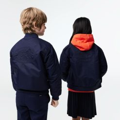 Vetements Fille | LACOSTE Blouson Teddy Enfant Color-Block Lacoste En Nylon