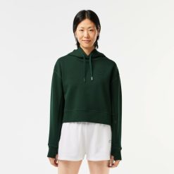 Sweatshirts | LACOSTE Sweatshirt A Capuche Jogger Femme Lacoste Avec Passe-Pouce