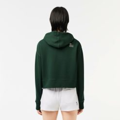 Sweatshirts | LACOSTE Sweatshirt A Capuche Jogger Femme Lacoste Avec Passe-Pouce