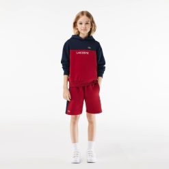 Vetements Fille | LACOSTE Sweatshirt A Capuche Enfant Lacoste En Molleton Coton Biologique