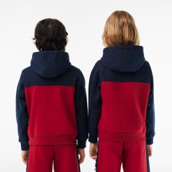 Vetements Fille | LACOSTE Sweatshirt A Capuche Enfant Lacoste En Molleton Coton Biologique