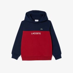 Vetements Fille | LACOSTE Sweatshirt A Capuche Enfant Lacoste En Molleton Coton Biologique