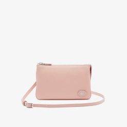 Sacs A Bandouliere | LACOSTE Pochette Double Origin Croc En Cuir