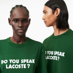 T-Shirts | LACOSTE T-Shirt En Jersey De Coton Message Effet Pique