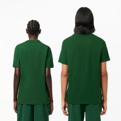 T-Shirts | LACOSTE T-Shirt En Jersey De Coton Message Effet Pique