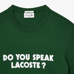 T-Shirts | LACOSTE T-Shirt En Jersey De Coton Message Effet Pique