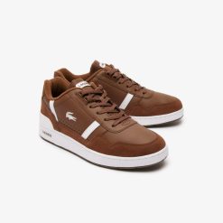 Sneakers | LACOSTE Sneakers T-Clip Homme En Cuir Bicolores