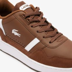 Sneakers | LACOSTE Sneakers T-Clip Homme En Cuir Bicolores