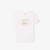 Vetements Fille | LACOSTE T-Shirt Enfant Avec Marquage Contraste Lacoste En Jersey De Coton