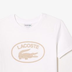 Vetements Fille | LACOSTE T-Shirt Enfant Avec Marquage Contraste Lacoste En Jersey De Coton