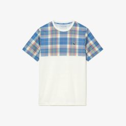 Vetements De Sport | LACOSTE T-Shirt Homme Lacoste Tennis Regular Fit Imprime Carreaux