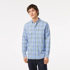 Chemises | LACOSTE Chemise A Carreaux Homme Lacoste En Coton Biologique