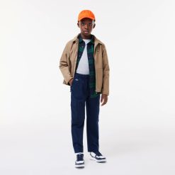 Vetements Garcon | LACOSTE Pantalon Cargo En Gabardine Legere De Coton