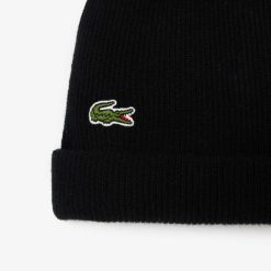 Chapeaux & Casquettes | LACOSTE Bonnet Unie Lacoste En Laine Cotelee