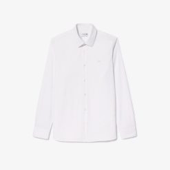 Chemises | LACOSTE Chemise Homme Lacoste Slim Fit Col Francais En Popeline De Coton