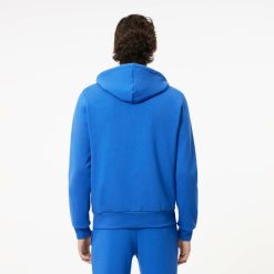 Sweatshirts | LACOSTE Sweatshirt Jogger Zippe Homme En Molleton Lacoste Avec Poche Kangourou