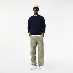 Pullovers | LACOSTE Pull A Col Rond En Coton Uni