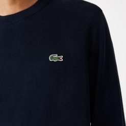 Pullovers | LACOSTE Pull A Col Rond En Coton Uni