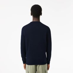 Pullovers | LACOSTE Pull A Col Rond En Coton Uni