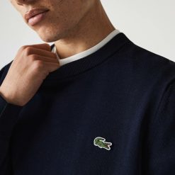 Pullovers | LACOSTE Pull A Col Rond En Coton Uni