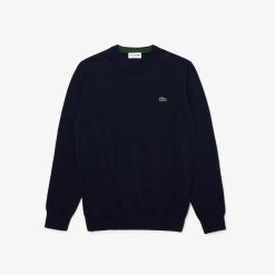 Pullovers | LACOSTE Pull A Col Rond En Coton Uni