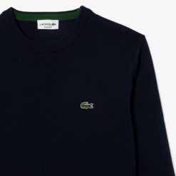 Pullovers | LACOSTE Pull A Col Rond En Coton Uni