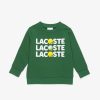 Vetements Fille | LACOSTE Sweatshirt A Col Rond En Molleton Avec Imprime Lacoste