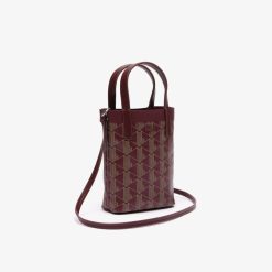 Sacs A Bandouliere | LACOSTE Mini Sac Cabas Zely Monogramme En Toile Enduite