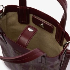 Sacs A Bandouliere | LACOSTE Mini Sac Cabas Zely Monogramme En Toile Enduite