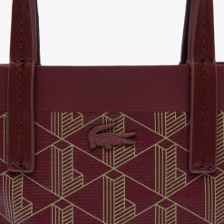 Sacs A Bandouliere | LACOSTE Mini Sac Cabas Zely Monogramme En Toile Enduite