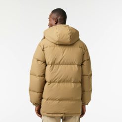 Manteaux & Vestes | LACOSTE Doudoune Mi-Longue Deperlante En Duvet Avec Capuche Amovible