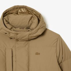 Manteaux & Vestes | LACOSTE Doudoune Mi-Longue Deperlante En Duvet Avec Capuche Amovible