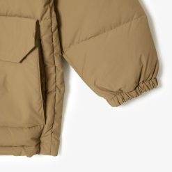 Manteaux & Vestes | LACOSTE Doudoune Mi-Longue Deperlante En Duvet Avec Capuche Amovible