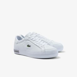 Sneakers | LACOSTE Sneakers Powercourt Femme Lacoste En Cuir Aux Details Etudies