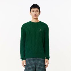 Pullovers | LACOSTE Pull En Maille De Coton Torsadee