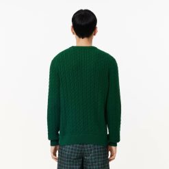 Pullovers | LACOSTE Pull En Maille De Coton Torsadee