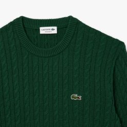 Pullovers | LACOSTE Pull En Maille De Coton Torsadee