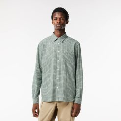 Chemises | LACOSTE Chemise A Carreaux En Flanelle De Coton