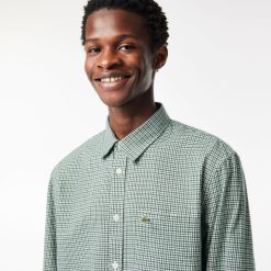 Chemises | LACOSTE Chemise A Carreaux En Flanelle De Coton