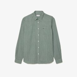 Chemises | LACOSTE Chemise A Carreaux En Flanelle De Coton