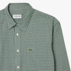 Chemises | LACOSTE Chemise A Carreaux En Flanelle De Coton