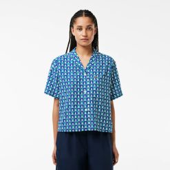 Chemises & Hauts | LACOSTE Chemise Manches Courtes Oversize Avec Imprime