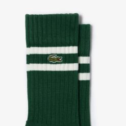 Chaussettes | LACOSTE Chaussettes Unies Avec Rayures Contrastees En Maille Cotelee