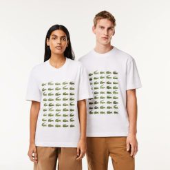 T-Shirts | LACOSTE T-Shirt Relaxed Fit Avec Crocodiles Iconiques