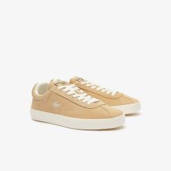 Sneakers | LACOSTE Sneakers Baseshot Femme En Cuir Ton Sur Ton