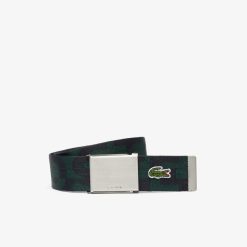 Ceintures | LACOSTE Ceinture Sangle Tissee Boucle Gravee Lacoste