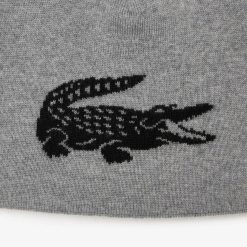 Chapeaux & Casquettes | LACOSTE Bonnet Unie Lacoste Reversible Avec Crocodile Contraste