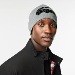 Chapeaux & Casquettes | LACOSTE Bonnet Unie Lacoste Reversible Avec Crocodile Contraste