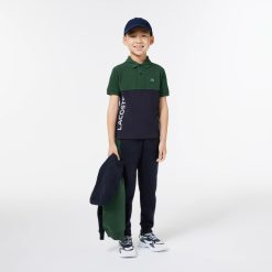 Vetements Garcon | LACOSTE Polo Enfant Lacoste Color-Block En Pique De Coton Biologique